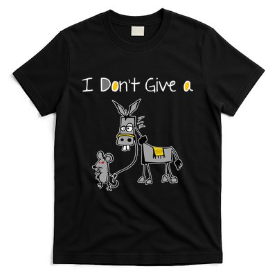 Mouse Walking A Donkey I DonT Give Rats Ass Mouse T-Shirt
