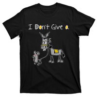 Mouse Walking A Donkey I DonT Give Rats Ass Mouse T-Shirt