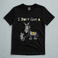 Mouse Walking A Donkey I DonT Give Rats Ass Mouse T-Shirt