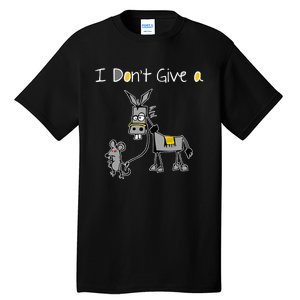 Mouse Walking A Donkey I DonT Give Rats Ass Mouse Tall T-Shirt