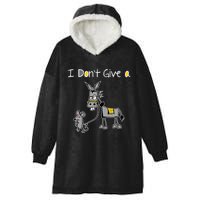 Mouse Walking A Donkey I DonT Give Rats Ass Mouse Hooded Wearable Blanket