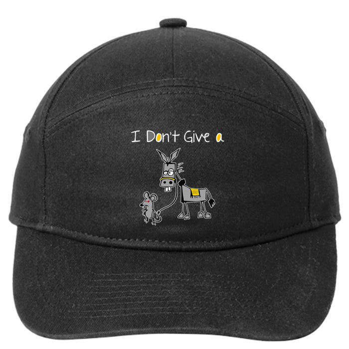Mouse Walking A Donkey I DonT Give Rats Ass Mouse 7-Panel Snapback Hat