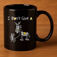Mouse Walking A Donkey I DonT Give Rats Ass Mouse 11oz C Handle Ceramic Mug