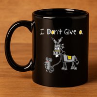 Mouse Walking A Donkey I DonT Give Rats Ass Mouse 11oz C Handle Ceramic Mug