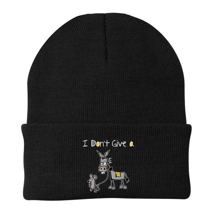 Mouse Walking A Donkey I DonT Give Rats Ass Mouse Beanie