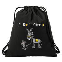 Mouse Walking A Donkey I DonT Give Rats Ass Mouse Drawstring Bag