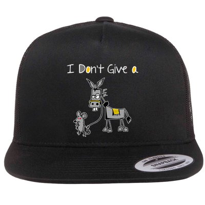 Mouse Walking A Donkey I DonT Give Rats Ass Mouse Flatbill Hat
