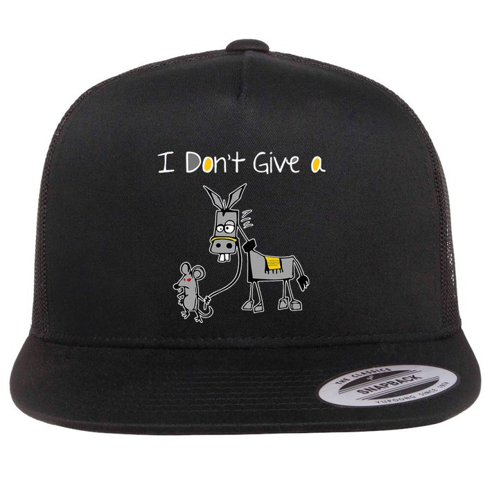 Mouse Walking A Donkey I DonT Give Rats Ass Mouse Flatbill Hat