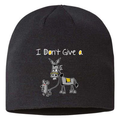 Mouse Walking A Donkey I DonT Give Rats Ass Mouse Sustainable Beanie