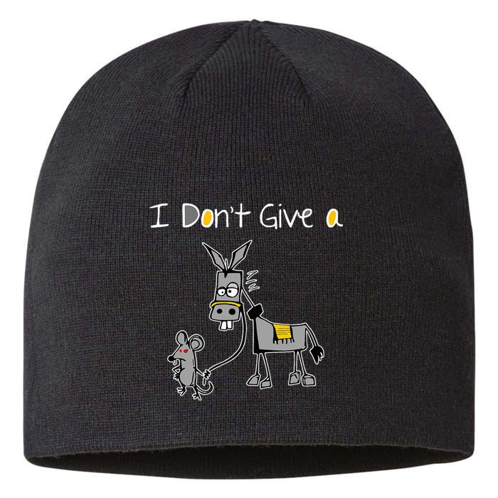 Mouse Walking A Donkey I DonT Give Rats Ass Mouse Sustainable Beanie