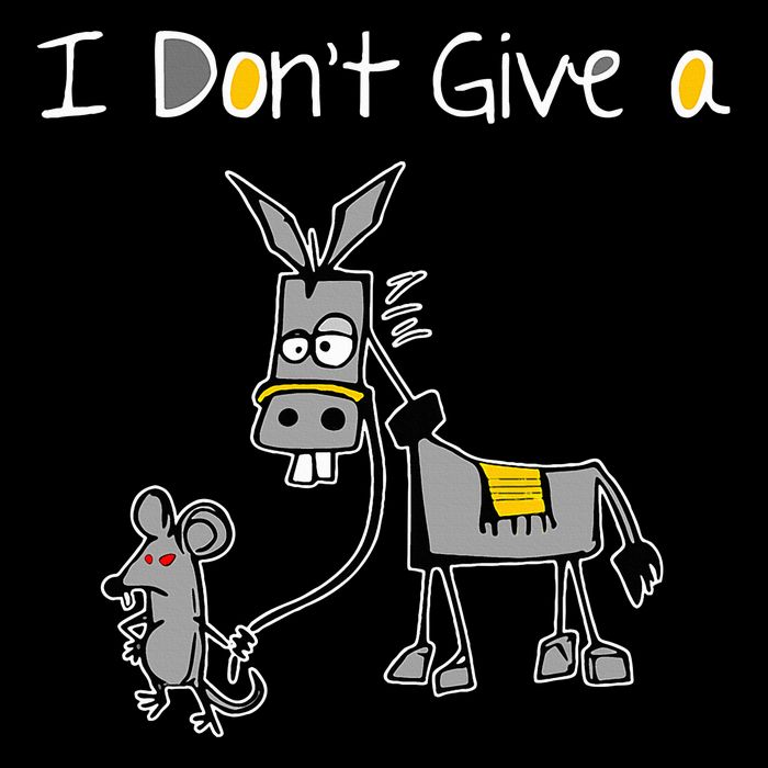 Mouse Walking A Donkey I DonT Give Rats Ass Mouse 16 in Basic Backpack