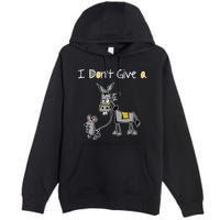 Mouse Walking A Donkey I DonT Give Rats Ass Mouse Premium Pullover Hoodie