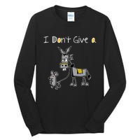 Mouse Walking A Donkey I DonT Give Rats Ass Mouse Tall Long Sleeve T-Shirt