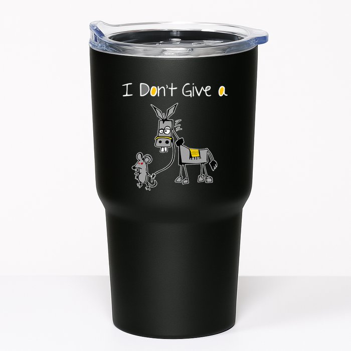 Mouse Walking A Donkey I DonT Give Rats Ass Mouse Tumbler