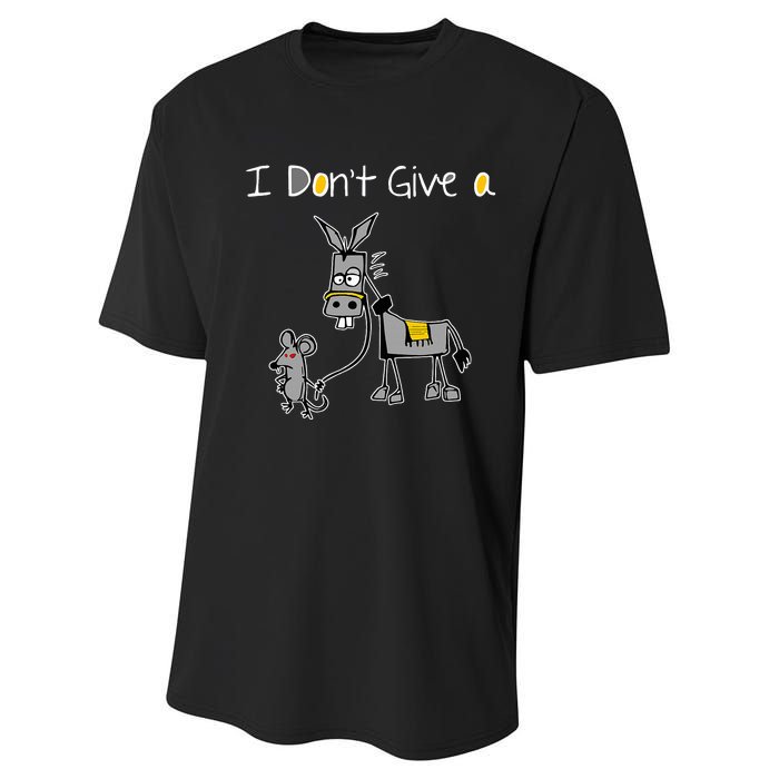 Mouse Walking A Donkey I DonT Give Rats Ass Mouse Performance Sprint T-Shirt