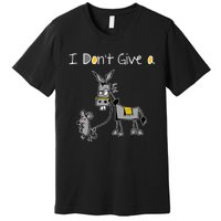 Mouse Walking A Donkey I DonT Give Rats Ass Mouse Premium T-Shirt