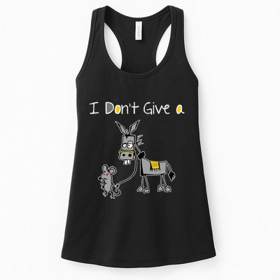 Mouse Walking A Donkey I DonT Give Rats Ass Mouse Womens Tank Top