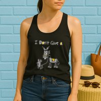 Mouse Walking A Donkey I DonT Give Rats Ass Mouse Womens Tank Top