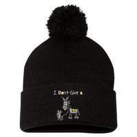 Mouse Walking A Donkey I DonT Give Rats Ass Mouse Pom Pom 12in Knit Beanie