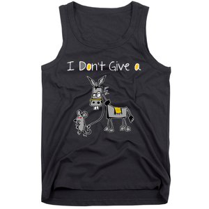 Mouse Walking A Donkey I DonT Give Rats Ass Mouse Tank Top