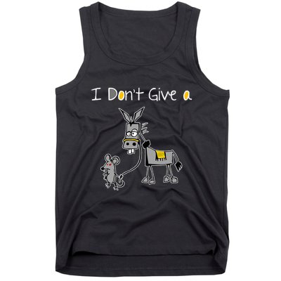 Mouse Walking A Donkey I DonT Give Rats Ass Mouse Tank Top