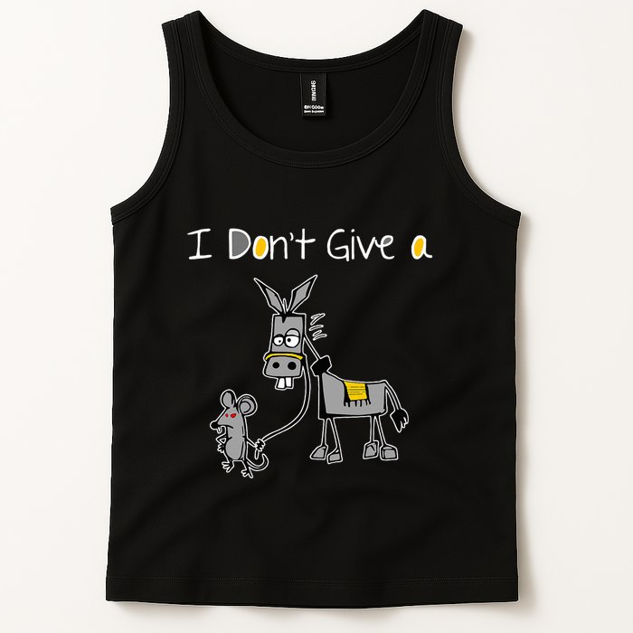 Mouse Walking A Donkey I DonT Give Rats Ass Mouse Tank Top