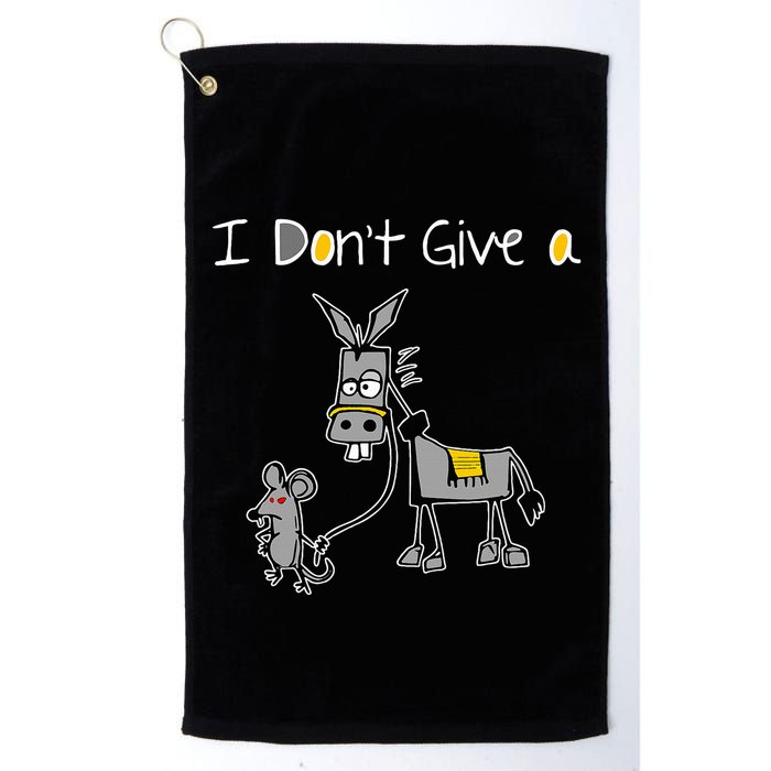 Mouse Walking A Donkey I DonT Give Rats Ass Mouse Golf Towel
