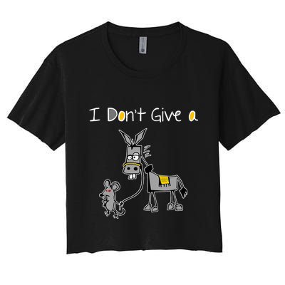 Mouse Walking A Donkey I DonT Give Rats Ass Mouse Crop Top