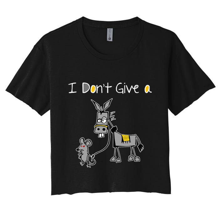 Mouse Walking A Donkey I DonT Give Rats Ass Mouse Crop Top