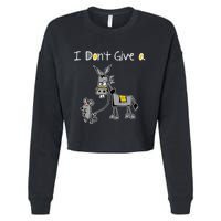 Mouse Walking A Donkey I DonT Give Rats Ass Mouse Cropped Pullover Crew