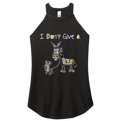 Mouse Walking A Donkey I DonT Give Rats Ass Mouse Women's Perfect Tri Rocker Tank
