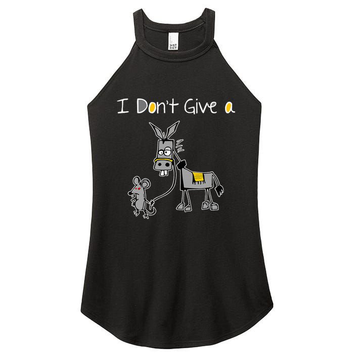 Mouse Walking A Donkey I DonT Give Rats Ass Mouse Women's Perfect Tri Rocker Tank