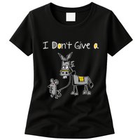 Mouse Walking A Donkey I DonT Give Rats Ass Mouse Womens T-Shirt