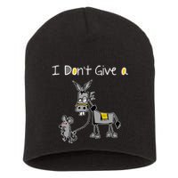 Mouse Walking A Donkey I DonT Give Rats Ass Mouse Short Acrylic Beanie