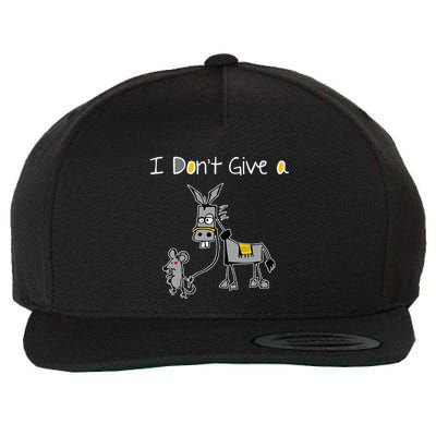 Mouse Walking A Donkey I DonT Give Rats Ass Mouse Wool Snapback Cap