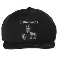 Mouse Walking A Donkey I DonT Give Rats Ass Mouse Wool Snapback Cap