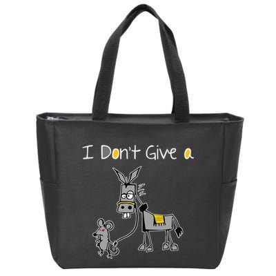 Mouse Walking A Donkey I DonT Give Rats Ass Mouse Zip Tote Bag