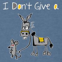 Mouse Walking A Donkey I DonT Give Rats Ass Mouse Garment-Dyed Sweatshirt