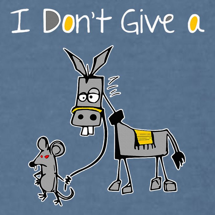 Mouse Walking A Donkey I DonT Give Rats Ass Mouse Garment-Dyed Sweatshirt