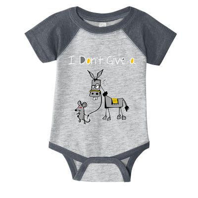 Mouse Walking A Donkey I DonT Give Rats Ass Mouse Infant Baby Jersey Bodysuit