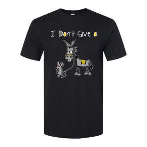 Mouse Walking A Donkey I DonT Give Rats Ass Mouse Softstyle CVC T-Shirt