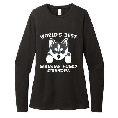 Men Worlds Best Siberian Husky Grandpa Dog Granddog Womens CVC Long Sleeve Shirt