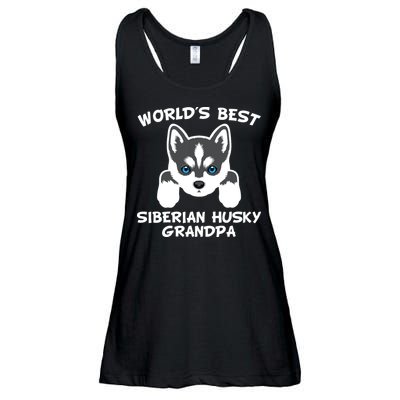 Men Worlds Best Siberian Husky Grandpa Dog Granddog Ladies Essential Flowy Tank
