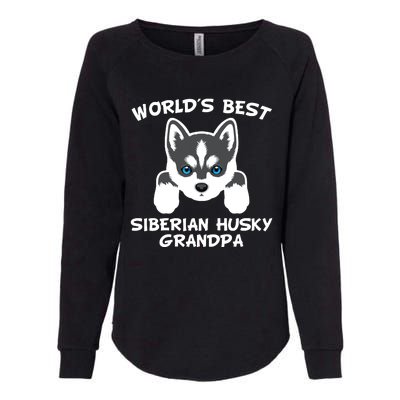 Men Worlds Best Siberian Husky Grandpa Dog Granddog Womens California Wash Sweatshirt