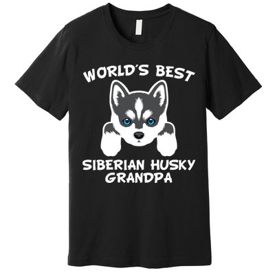 Men Worlds Best Siberian Husky Grandpa Dog Granddog Premium T-Shirt