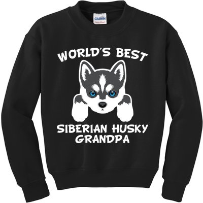Men Worlds Best Siberian Husky Grandpa Dog Granddog Kids Sweatshirt