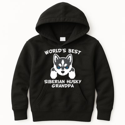 Men Worlds Best Siberian Husky Grandpa Dog Granddog Kids Hoodie