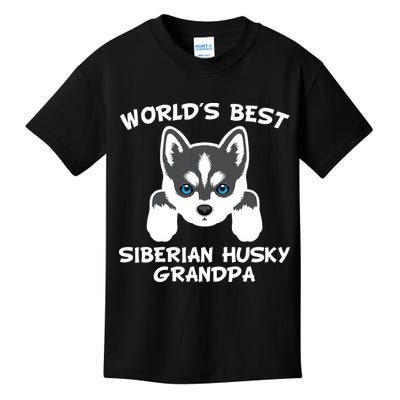 Men Worlds Best Siberian Husky Grandpa Dog Granddog Kids T-Shirt