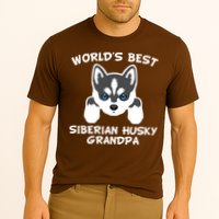 Men Worlds Best Siberian Husky Grandpa Dog Granddog Cooling Performance Crew T-Shirt