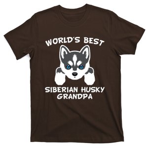 Men Worlds Best Siberian Husky Grandpa Dog Granddog T-Shirt